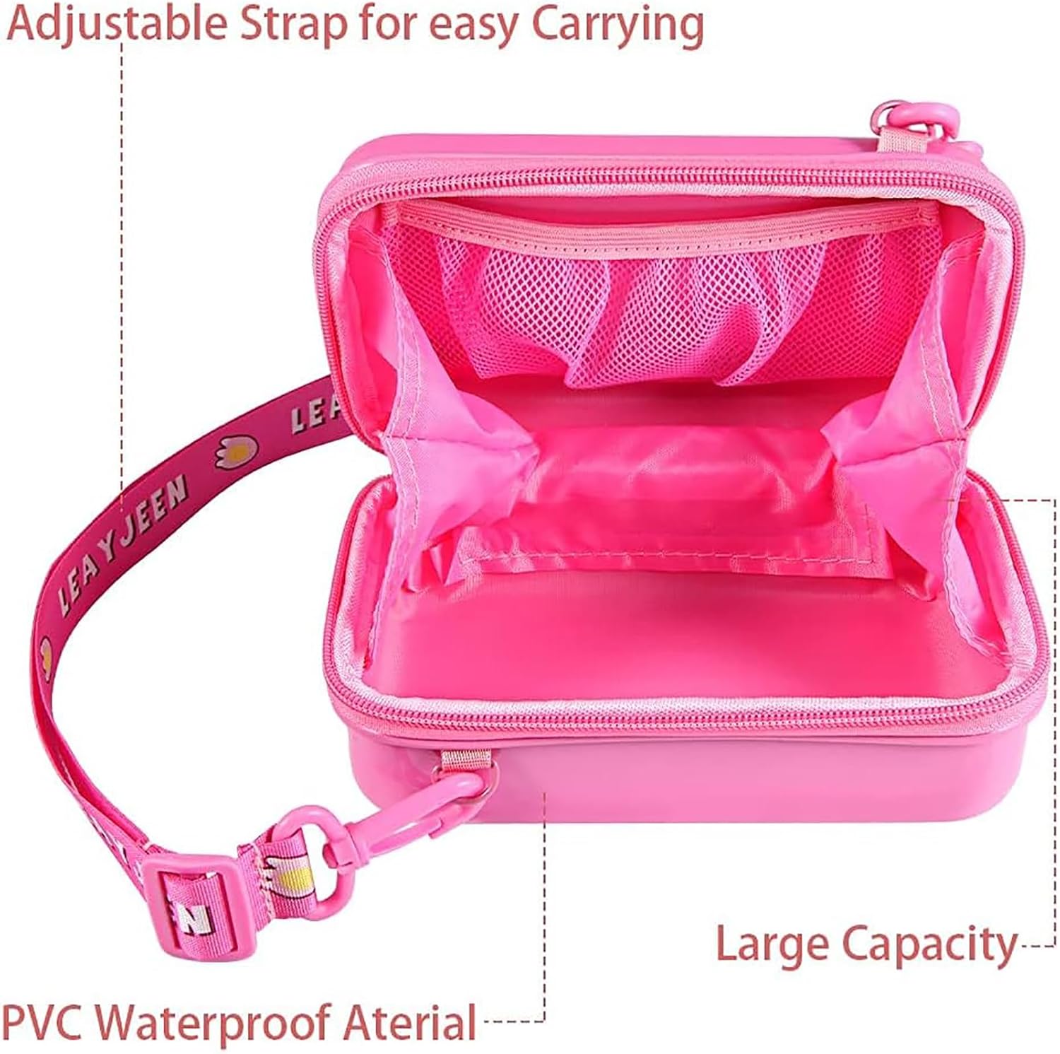 Leayjeen Pink Kids Camera Case Compatible with VTech KidiZoom Creator Cam/Dragon Touch and More Instant Print Camera for Kids，Kids Digital Video Camera and Accessories(Case Only) Pink