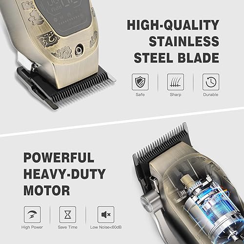 Miniatura 6 de Cortadora de pelo profesional inalámbrica para hombres  Cortadora de pelo Zero Gap T-Blade Trimmer Eléctrica de lámina y recortadora de pelo de