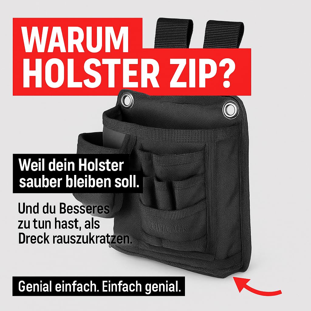 Holster Zip, Werkzeug Beintasche mit Reißverschluss, Gürteltasche für Handwerker, Tool Organizer mit Beinschlaufe