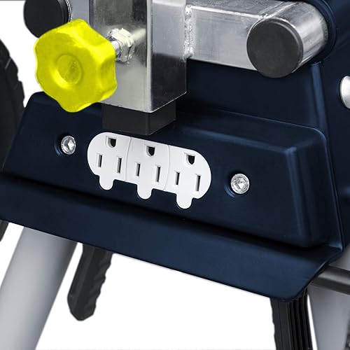 Miniatura 7 de POWERTEC MT4009 - Soporte para sierra de mesa plegable y POWERTEC MT4000 con ruedas de 8 pulgadas y tomas de corriente de 110 V, soportes