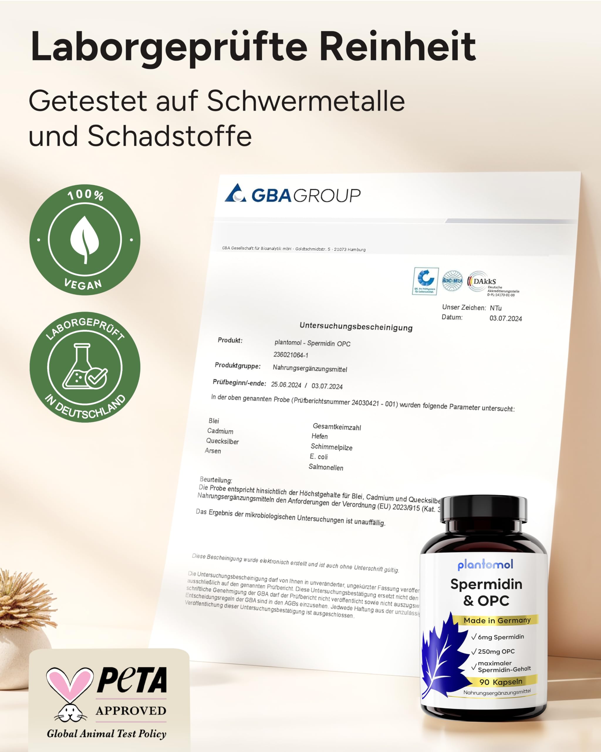 Spermidin Kapseln hochdosiert optimiert mit OPC Traubenkern-Extrakt und Spermidin 6mg - einzigartige Kombination aus Spermidine & OPC Kapseln - 3 Monatsvorrat