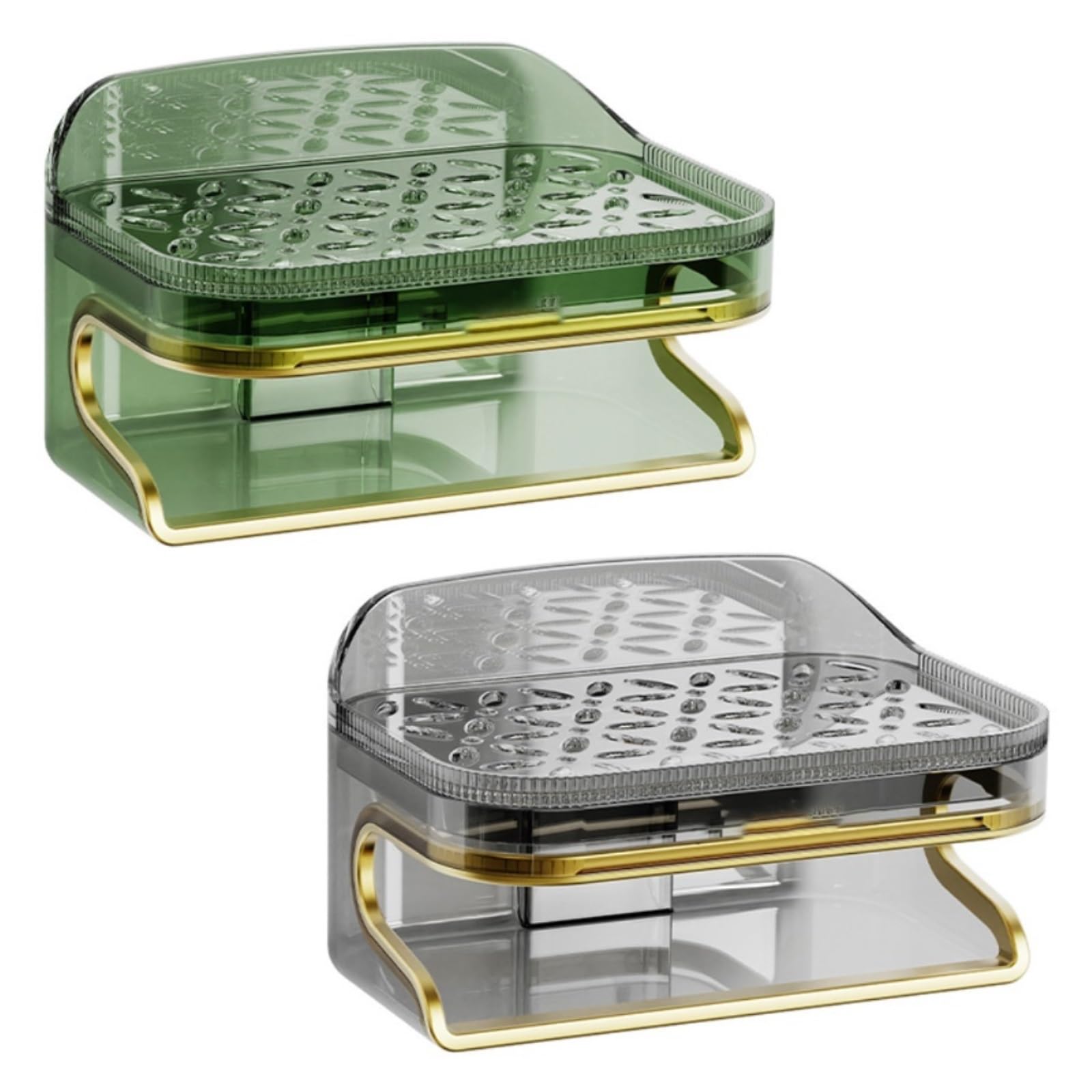 soap dish, Soap Dish 2 Pack Multicolor Drain Sponge Wall Mount(Gray+green)