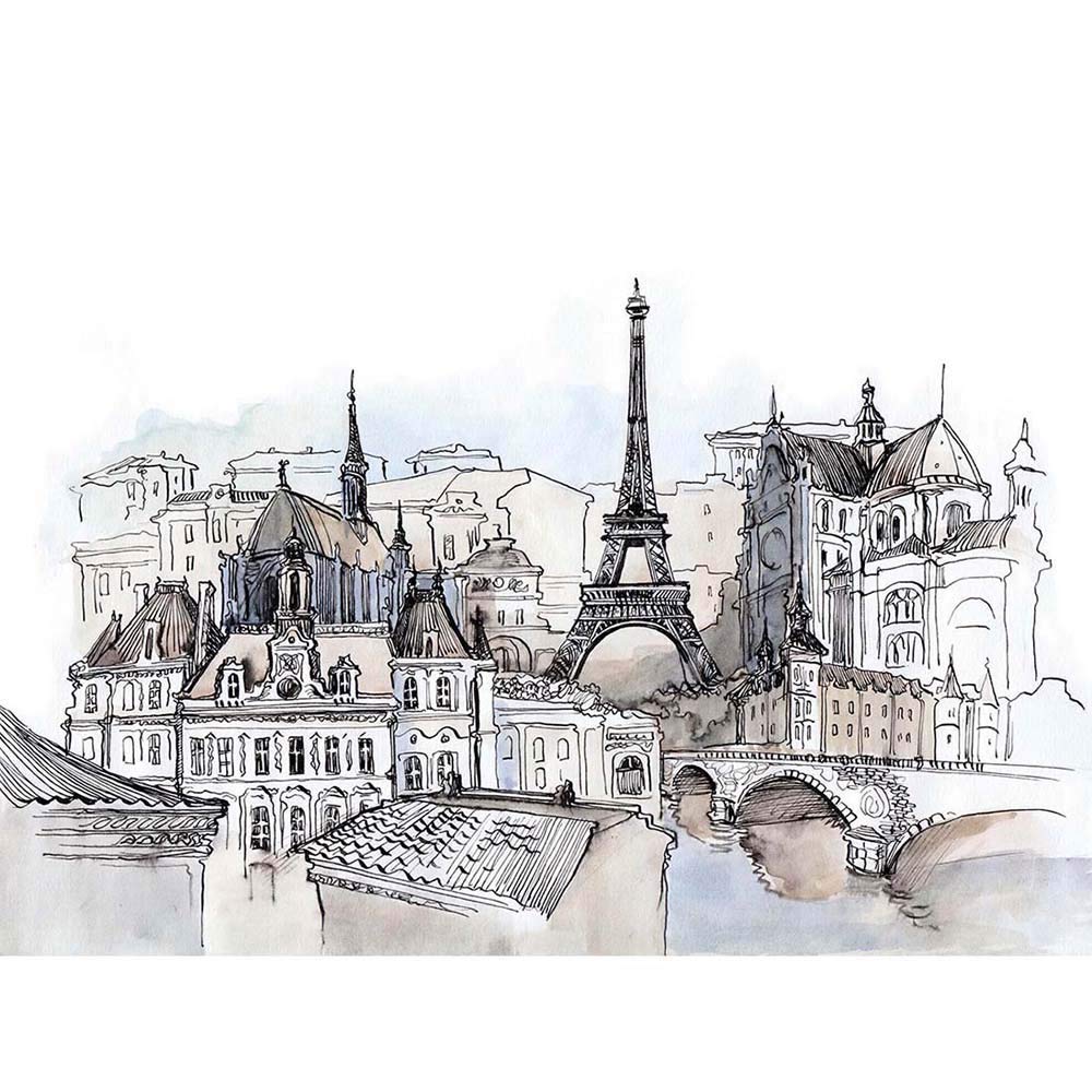 Wee Blue Coo France K Drawing Paris Art Print Poster Wall Decor 12X16 Inch