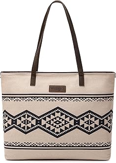 Montana WestWrangler Tote Bag for Women Canvas Shoulder Handbag Aztec Purse