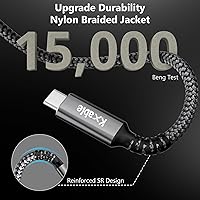 Vista 4 de Cable de extensión USB C de 8 pies, cable extensor tipo C macho a hembra, video 4K USB 3.1 Gen 2 100W carga 10Gbps/USB 3.2 transferencia para iPhone