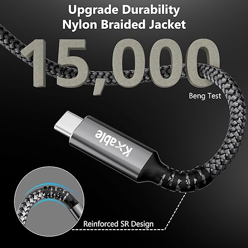 Miniatura 4 de Cable de extensión USB C de 2 pies, cable extensor tipo C macho a hembra, video 4K USB 3.1 Gen 2 100W carga 10GbpsUSB 3.2 transferencia para iPhone