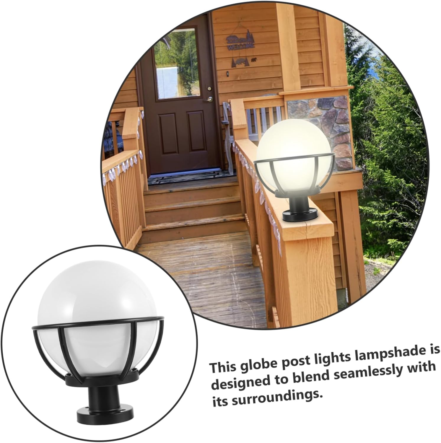 1Set Durable Globe Lampshade Cover for Outdoor Light Fixtures High Heat Resistance Easy Installation Suitable for Pathway and Garden Lighting