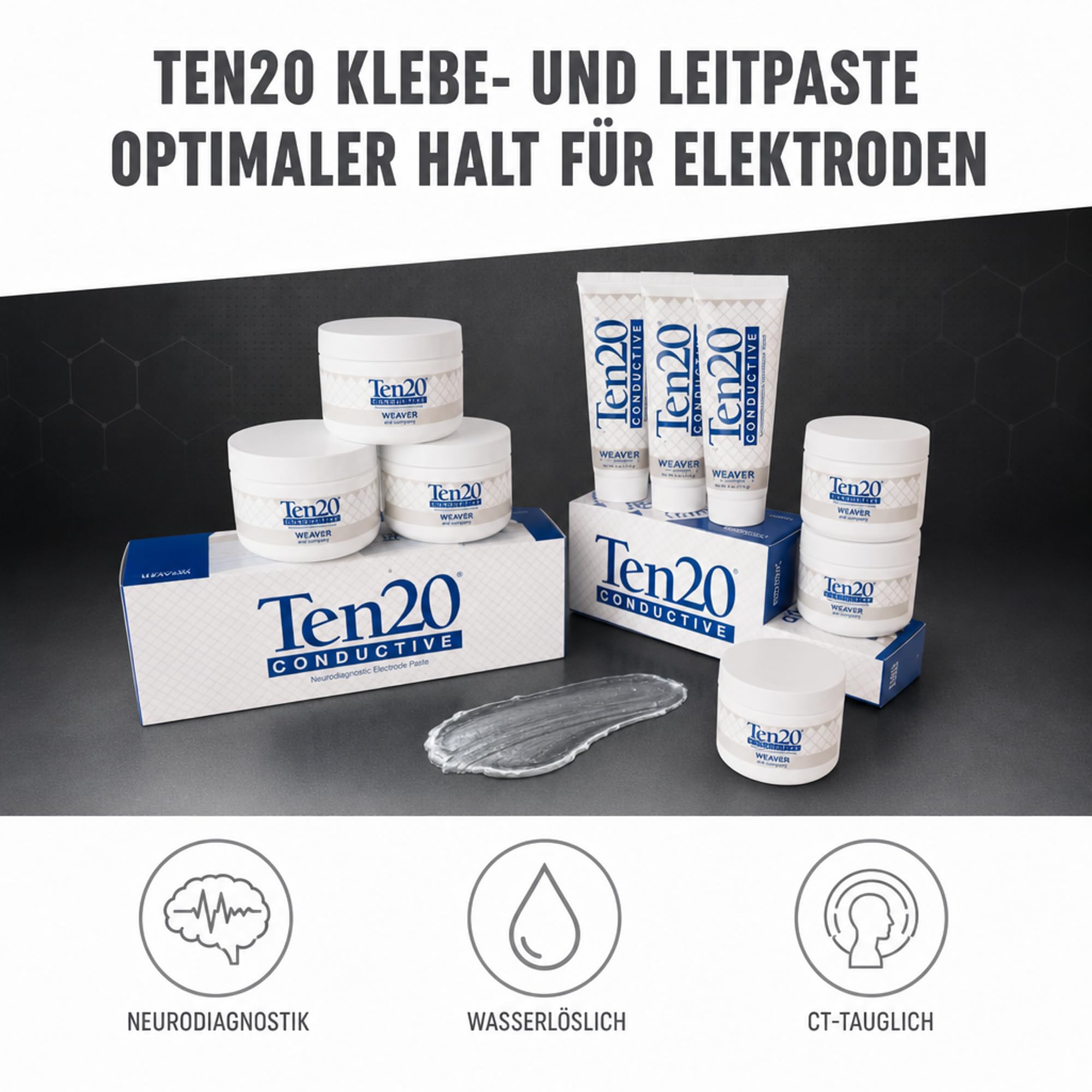 Ten20 Lot de 3 boîtes de pâte adhésive et conductrice de 114 g