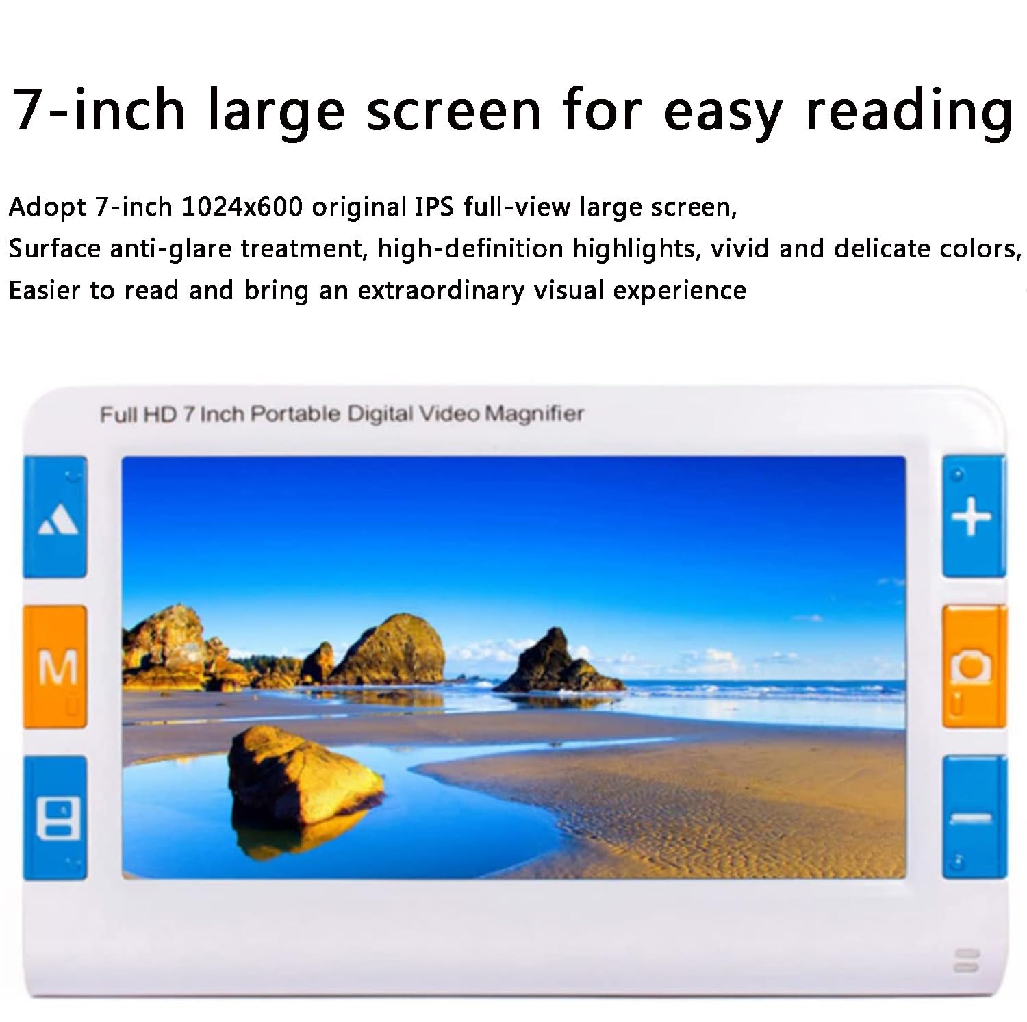 Lupa de vídeo portátil, Lente Dual de Enfoque automático de Mano de 7,0 Pulgadas, Aumento de 2X a 32X, ayudas de Lectura de 26 Modos de Color, Lupa de vídeo electrónica Profesional para Leer Libros