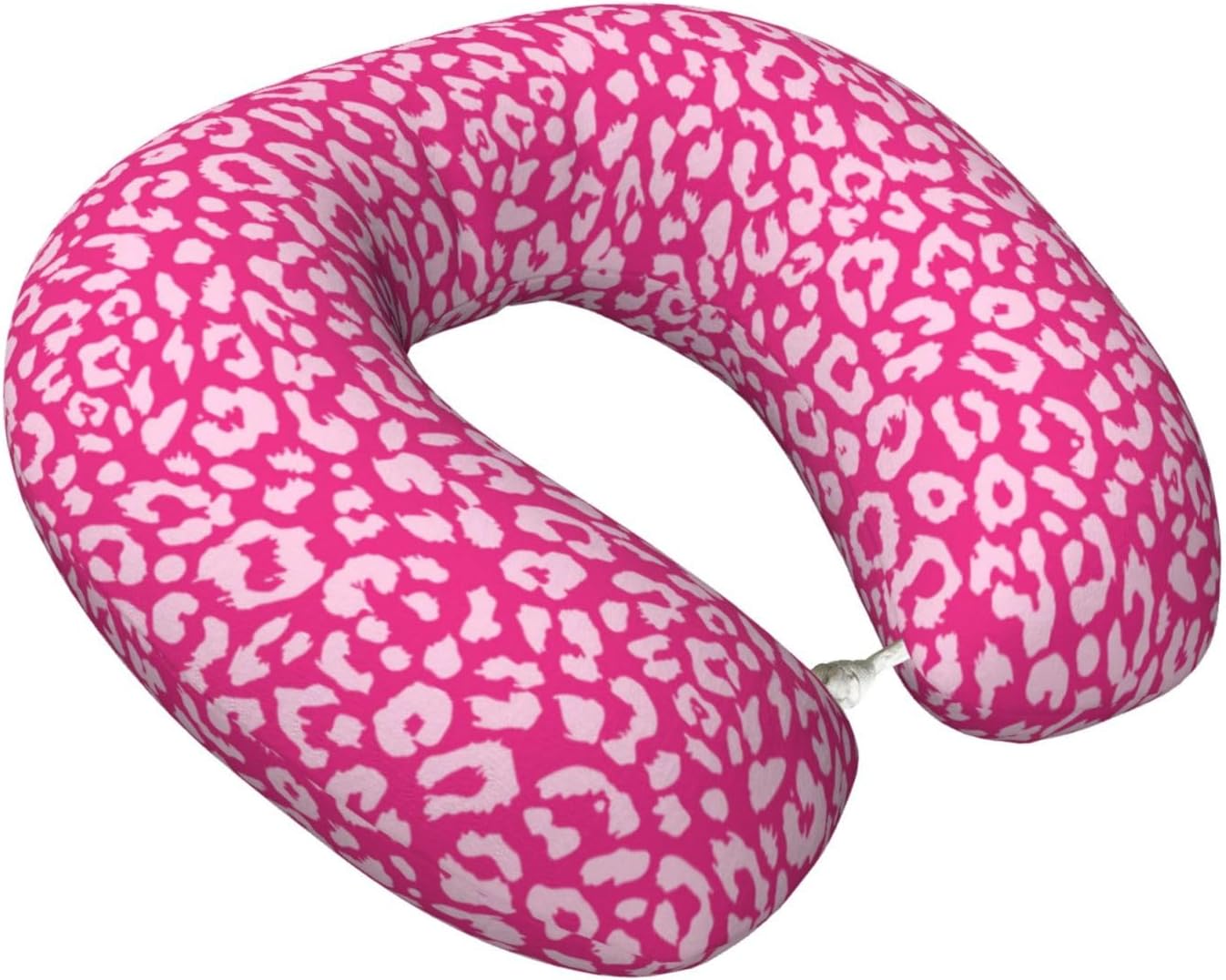 Leopard Pink Travel Pillow Memory Foam Neck Pillow, Travel Essentials Airplane Pillow, Neck Pillow for Traveling/Sleeping, Travel Accessories for Women Men