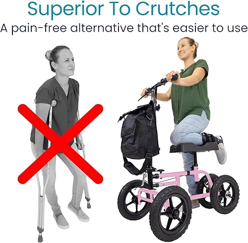 Miniatura 4 de Vive Mobility Rodillera todo terreno para lesiones en el pie, rodillo de muleta para piernas rotas para adultos, para cirugía, pie roto, lesiones de