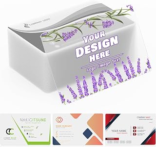 Custom PVC Plastic Business Cards, 50-1500pcs Personalized Semiclear PVC Business Cards with with Logo/Text/QR Code, Waterproof Calling Cards with Color Printing, Translucent ID Cards for Business