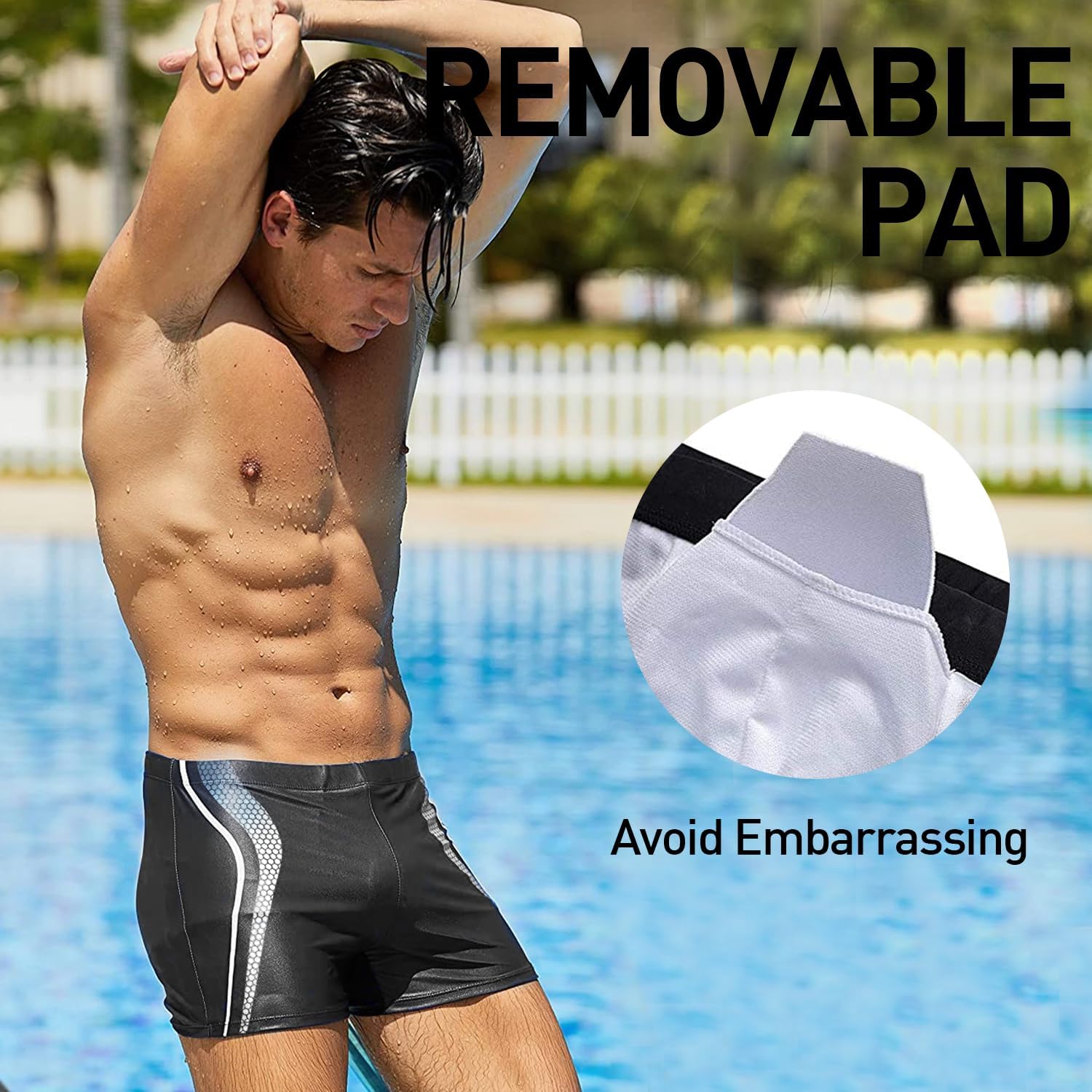 Arcweg Men's Swimming Trunks with Mesh Liner Sport Boxer Swimwear Underwear Summer Beach Board Shorts Elastic Swimsuit - Image 5