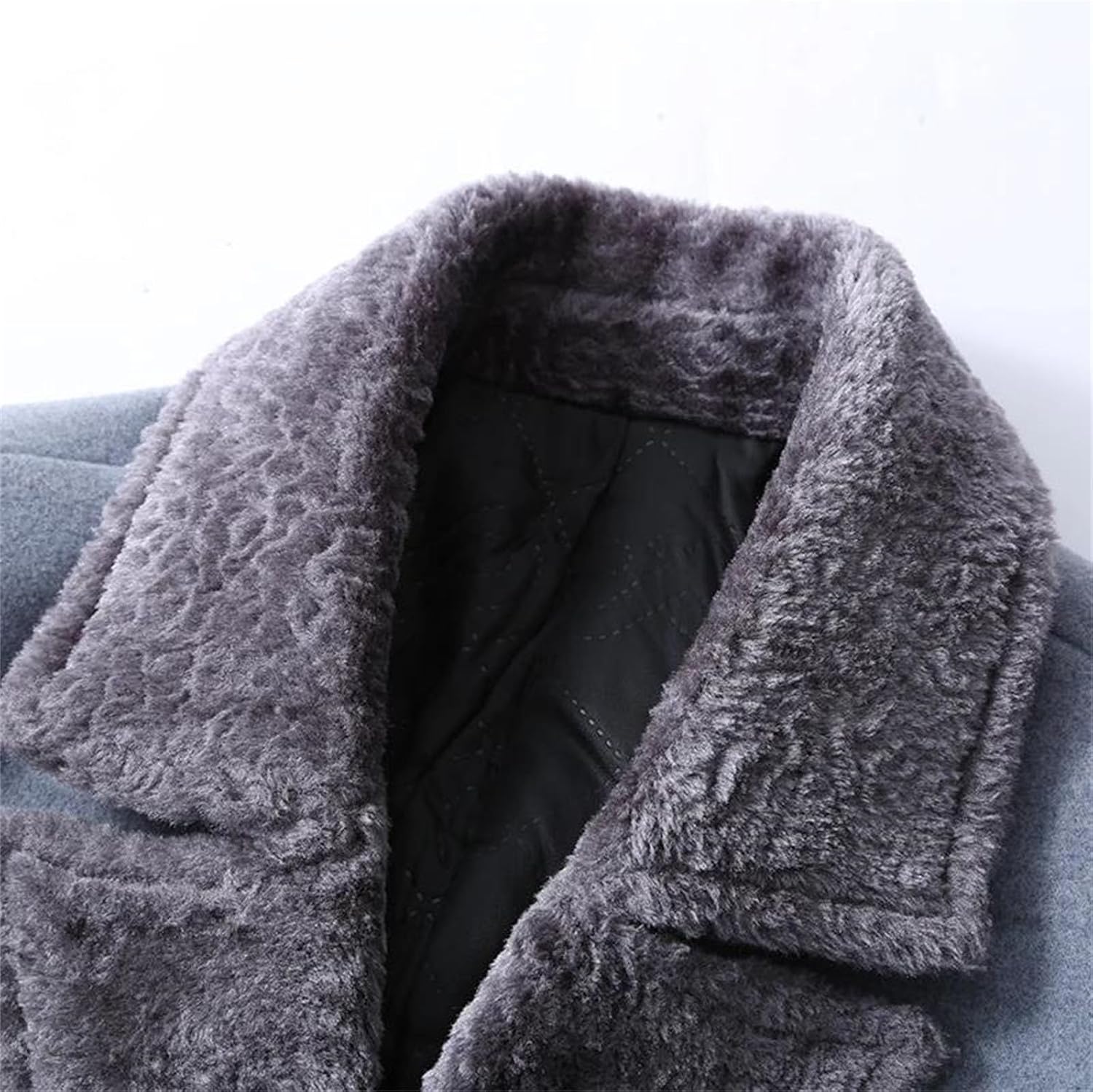 Men's Winter Wool Blend Coat Thickened Warm Casual Woolen Overcoat Single Breasted Long Fashion Jacket