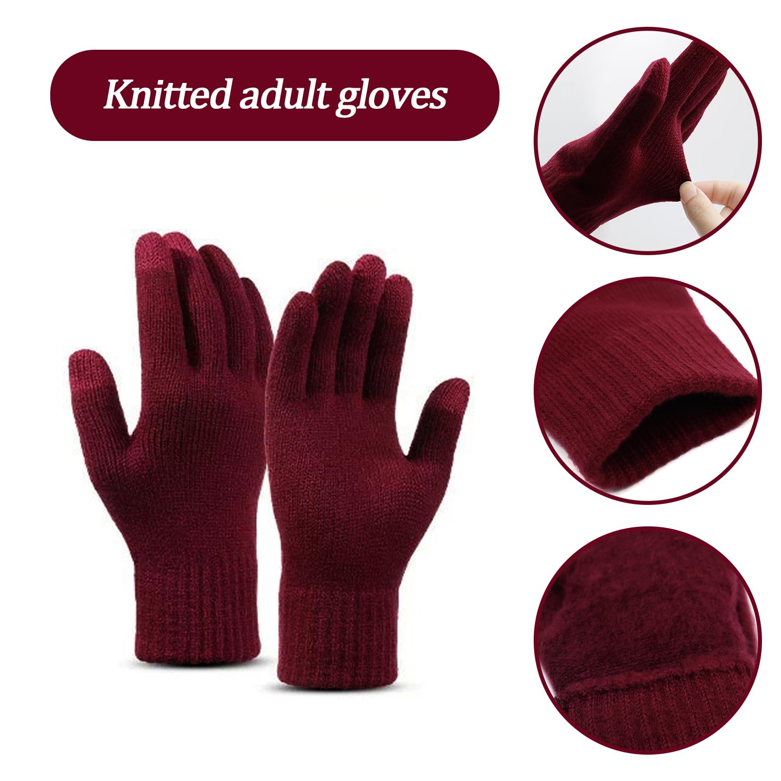 GIBZ Damen Mütze Schal & Handschuhen für Winter mit Fleece