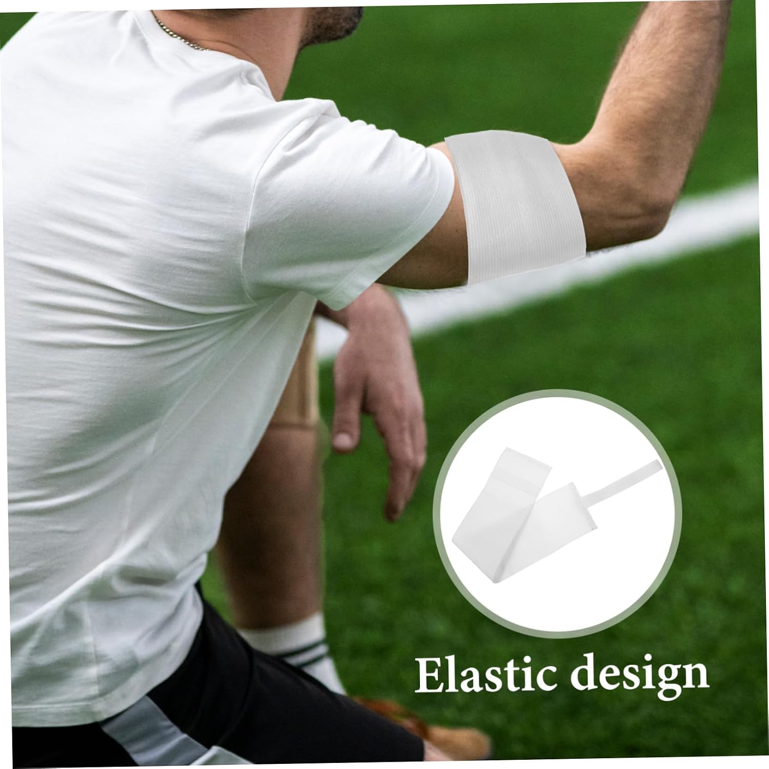 INOOMP 8pcs Blank Football Captain Armband Sleeve Band for Soccer Players Lightweight Flexible Design for Team Sports Unisex Use Outdoor Activities
