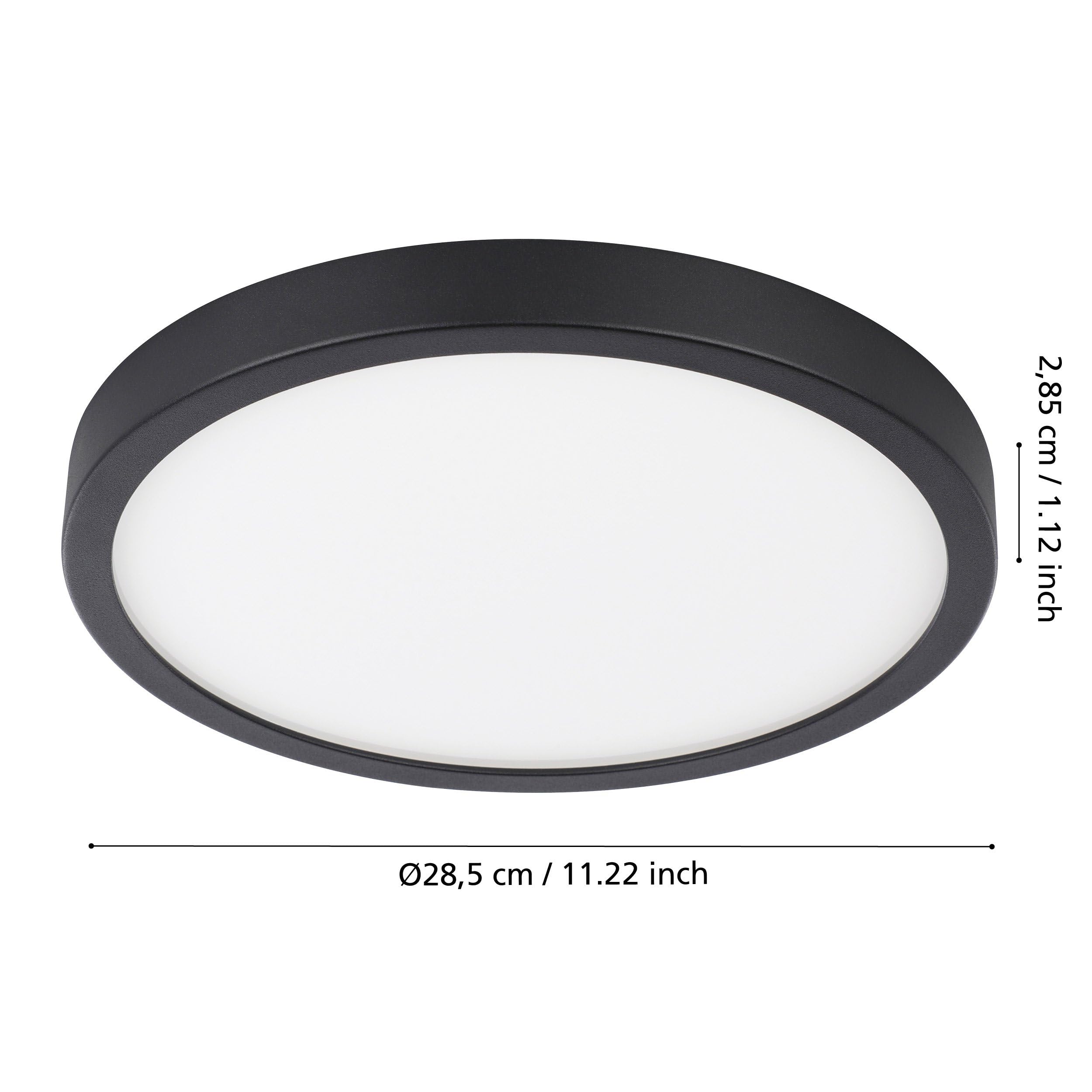 EGLO LED lampa sufitowa zewnętrzna Argolis 2, oświetlenie na ścianę i sufit | lampa zewnętrzna z metalu w kolorze czarnym i tworzywa sztucznego w białym, ciepła biel, IP44, ⌀ 28,5 cm