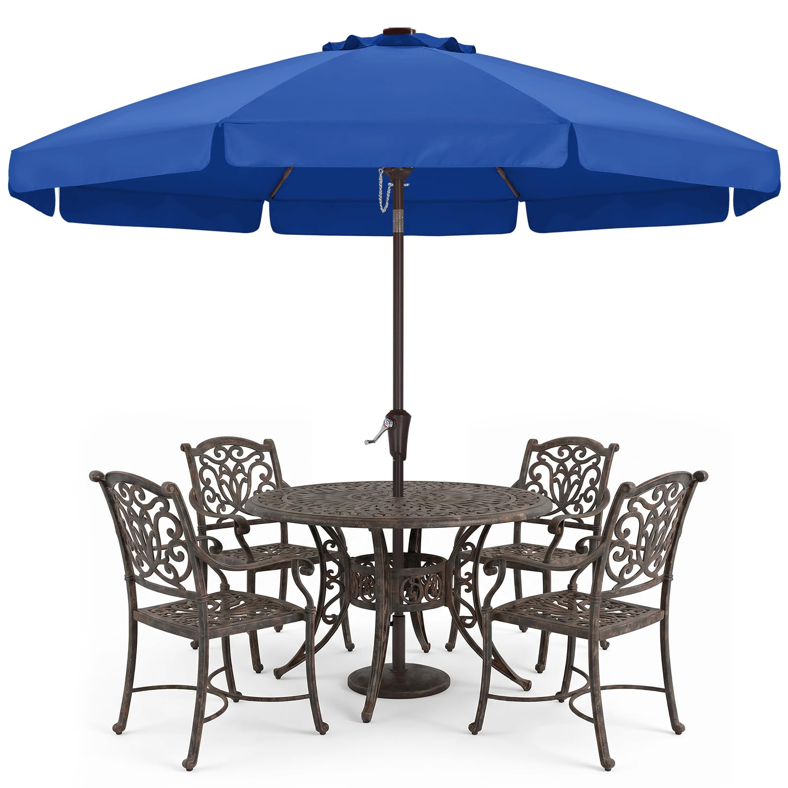 ABCCANOPY 9FT Scalloped Patio Umbrella Table Market Umbrella, Blue