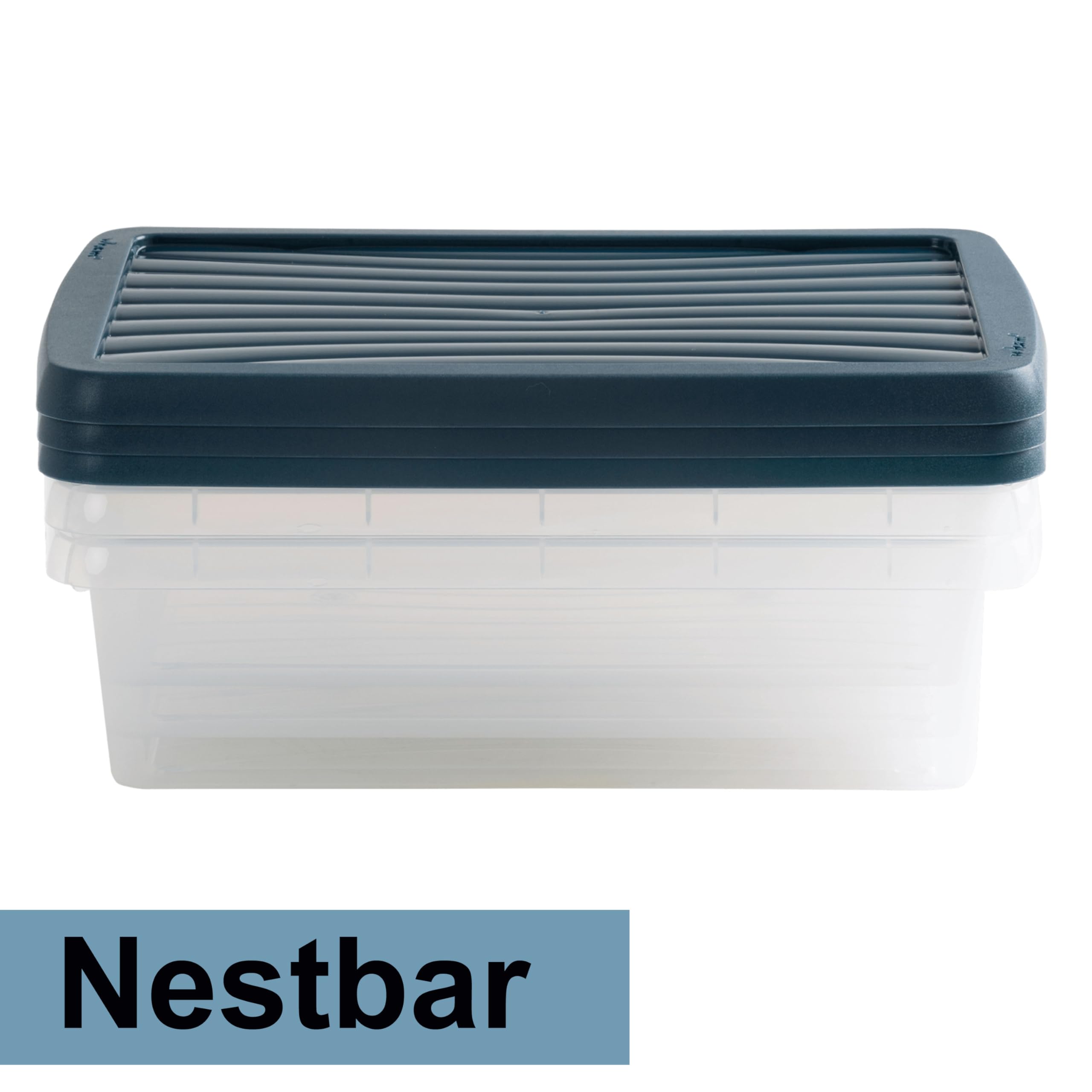 4x AUFBEWAHRUNGSBOX 14,75L DIN A3-Format Deckel 49x38,5x10,5cm Blau Storage