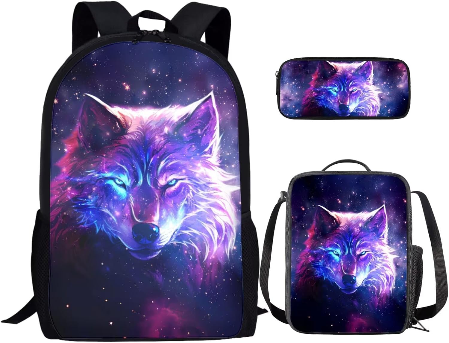 Dragon Lizard Backpack for Kids Boys Backpack with Lunch Box and Soft Pencil Case 3PCS Bookbag Set 17" Lightweight School Bag with Side Pocket Kids School Essentials Casual Daypack Backpacks