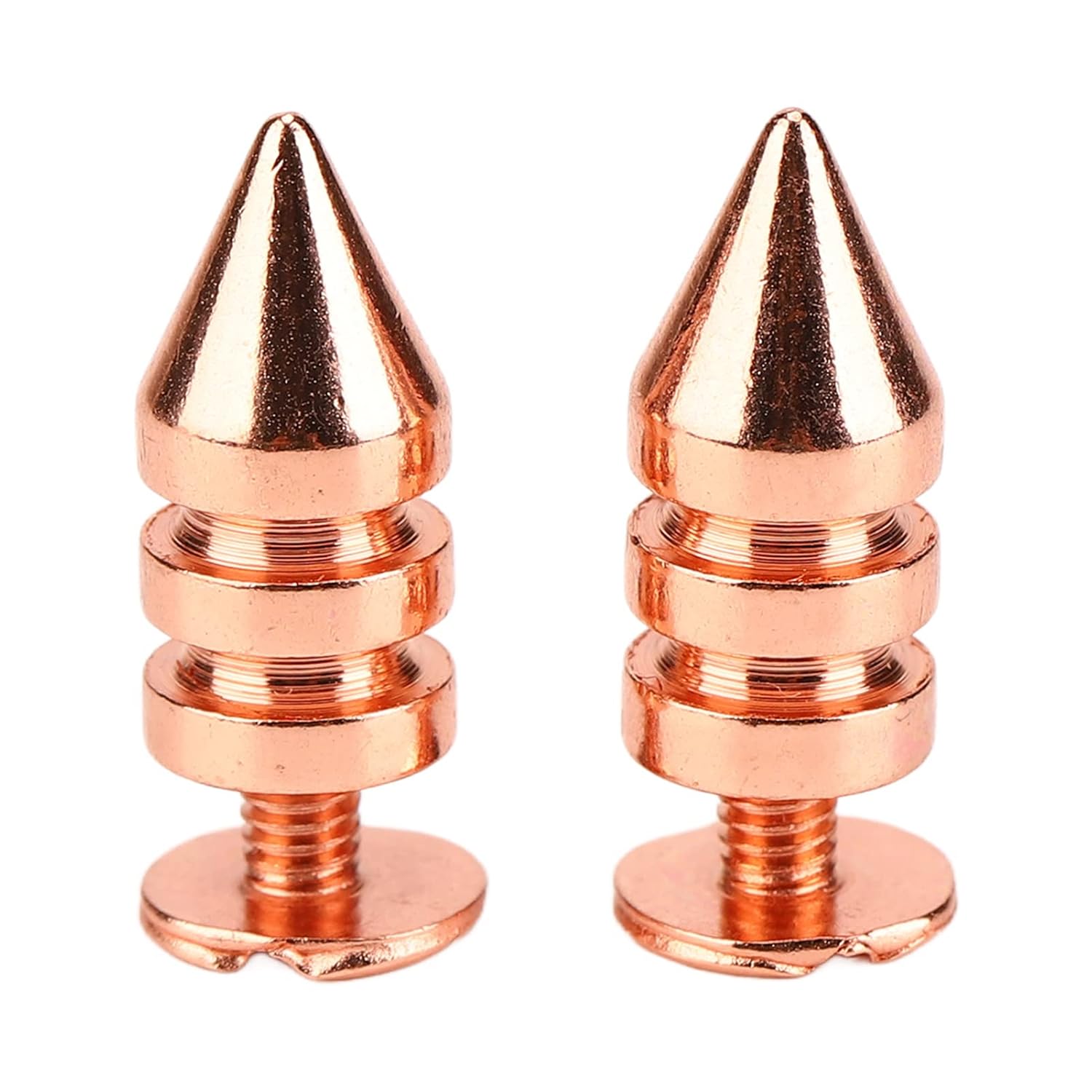 100 Sets Spiked Cone Spike Studs, High Hardness Brass Material with Electroplating Process, Smoother Edge and Fine Workmanship, Screw Back Studs Spikes Kit for DIY Clothing and Sho (7 * 15mm)