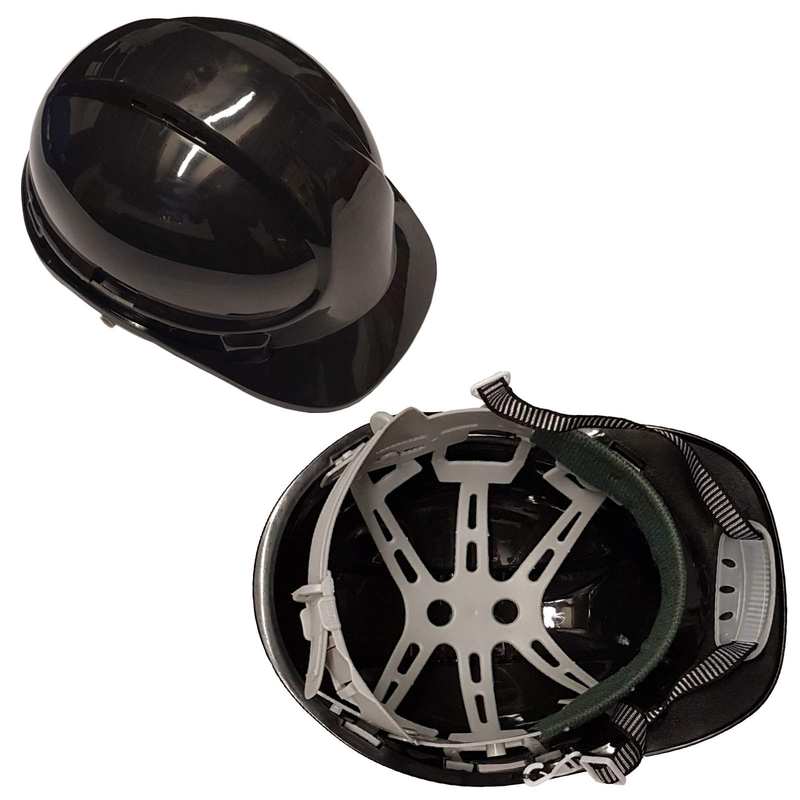 8 Point Safety Helmet Hard Hat Chin Strap Builders Construction Work (Black)