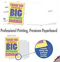 Vista 3 de NobleWorks - Divertida tarjeta de felicitación de agradecimiento (portero) con sobre de 5 x 7 pulgadas (1 tarjeta) Big Difference Doorman C8216TYG