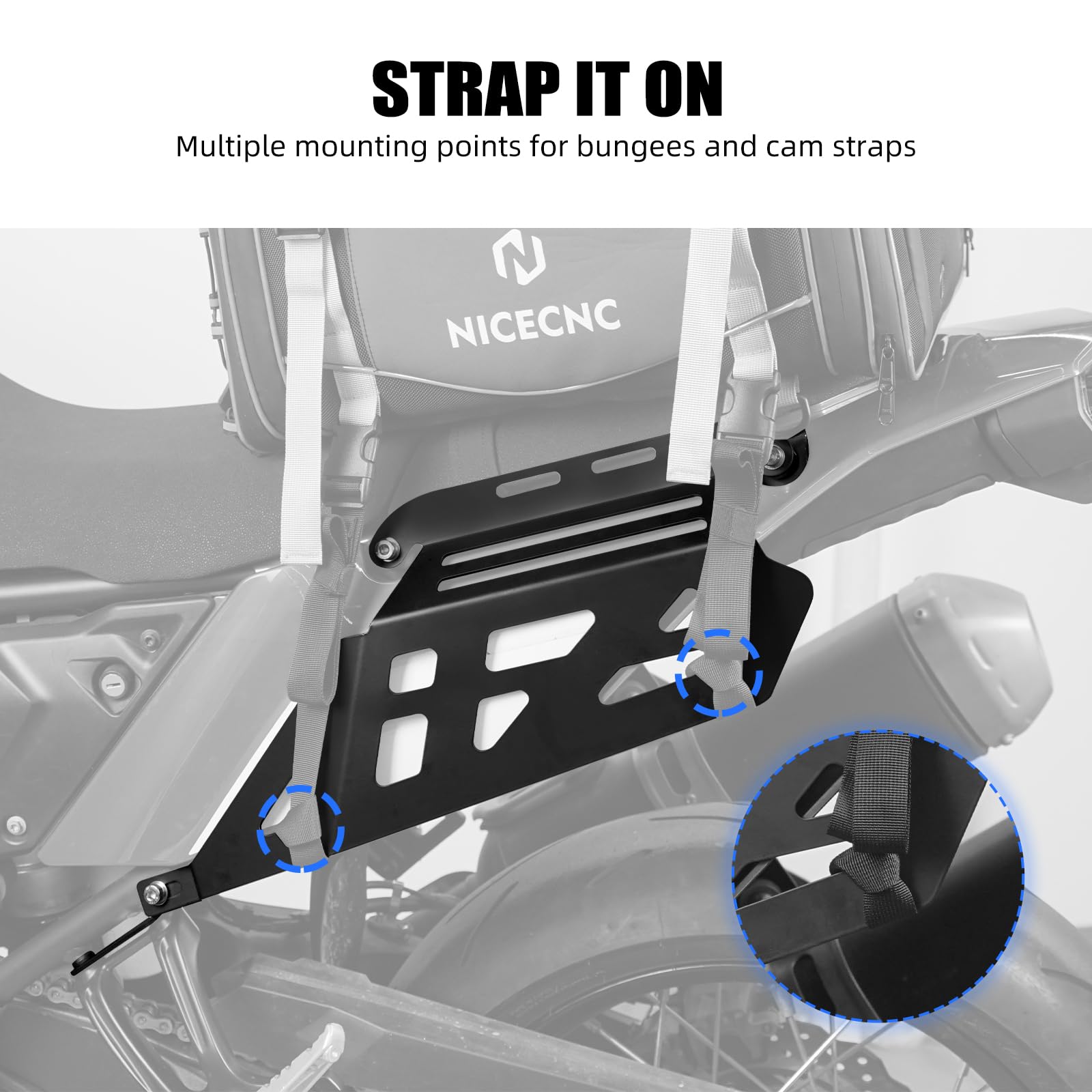 NICECNC Seitliche Packtaschen Stützrahmen Seitengepäckträger Kompatibel mit Yamaha Tenere 700 /XTZ700 XTZ07 2019 2020 2021 2022 2023 2024, Seitengepäck, Satteltaschenstütze, Schwarz