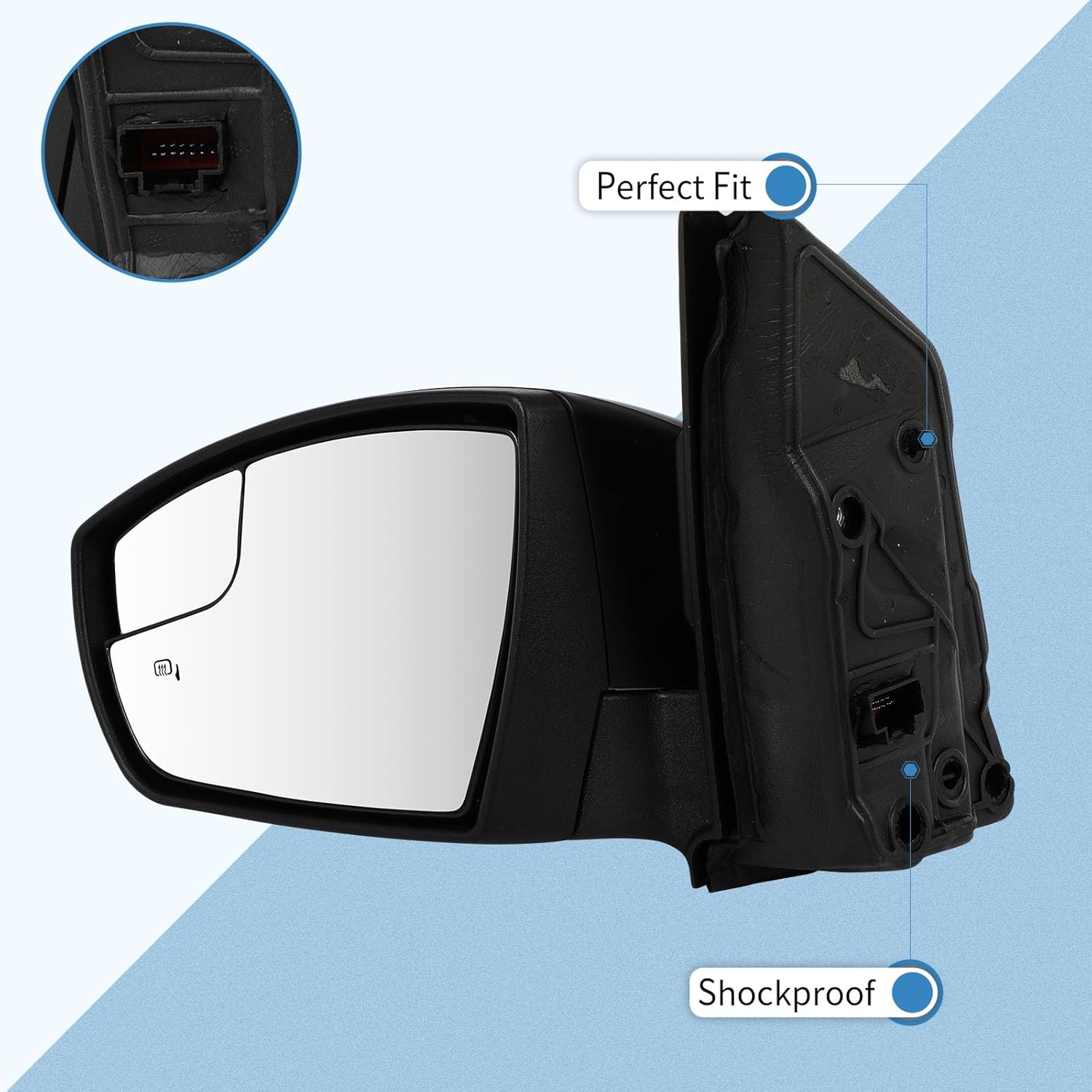 ECCPP Exterior Mirrors Replace with 2013-2016 For Ford For ESCAPE Driver Side CJ5Z17683EA-PFM