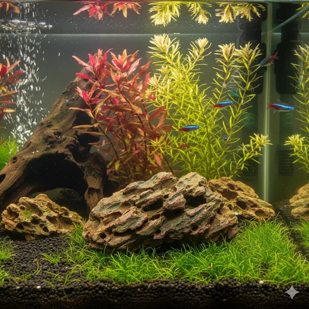 Dragonstone Aqua Deco,Natural Dragon Stone Aquarium Rock, Ohko Stone Aquascaping Decoration(Small, Medium Mix Sizes) (20, Kilograms)