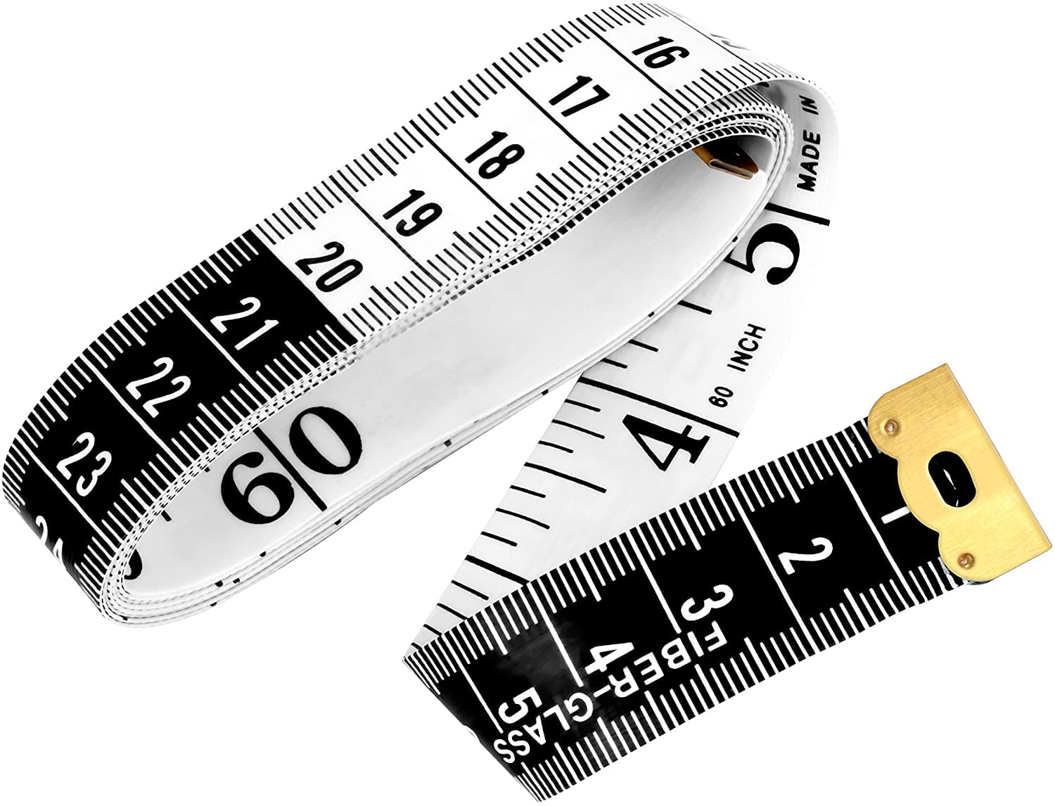 Showay Soft Tape Measure Body Measuring Double Sided For Sewing Fabric Tailor Craft Cloth Knitting Weight Loss Measurement 60Inch/150Cm White - 1 Piece