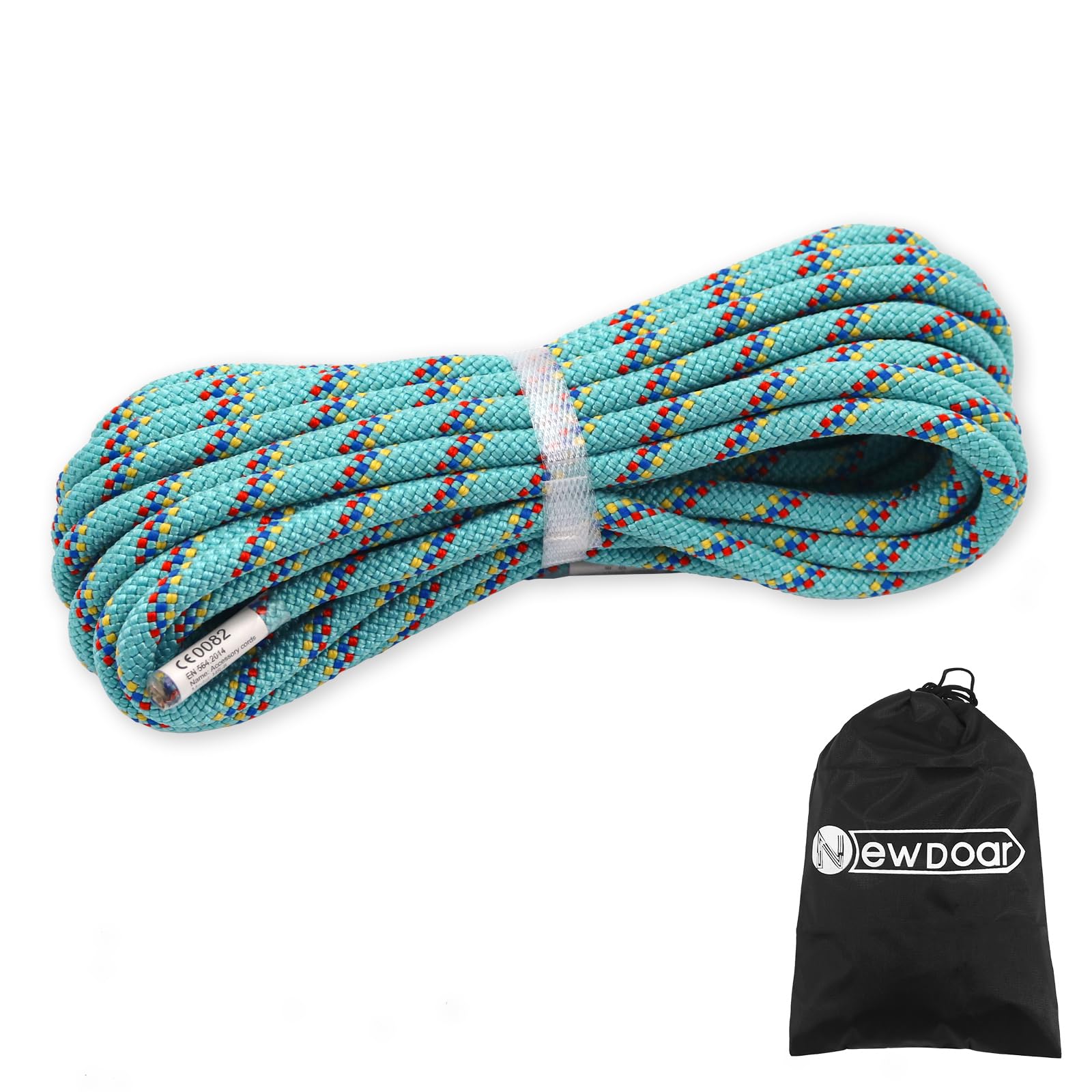 NewDoar CE & UIAA Certificated Static Climbing Rope 14KN 8mm(5/16in) High Strength Accessory Cords Safety for Rock Climbing, Outdoor Survival, Hiking, Mountaineering-Blue/50M