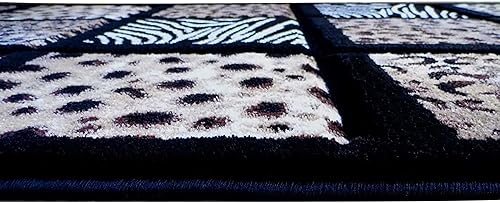 Miniatura 4 de Alfombra con estampado de animales de escultura, 32 pulgadas x 7 pies, 251 color negro