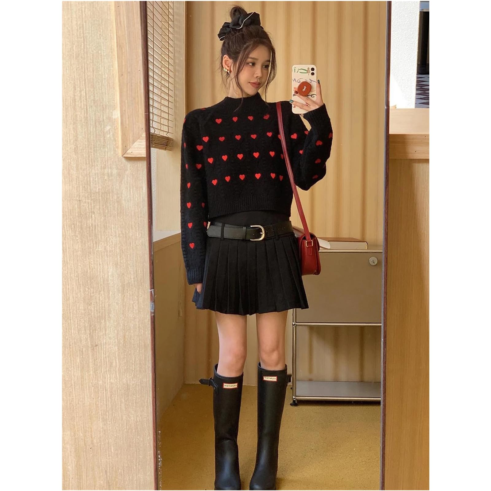 Maglione Donna Le Donne Adorano Il Ricamo A Cuore A Maglia A Maglia per Pullover A Maglia per Pullover A Maglia Vintage A Maniche Lunghe O Scollo Femminile