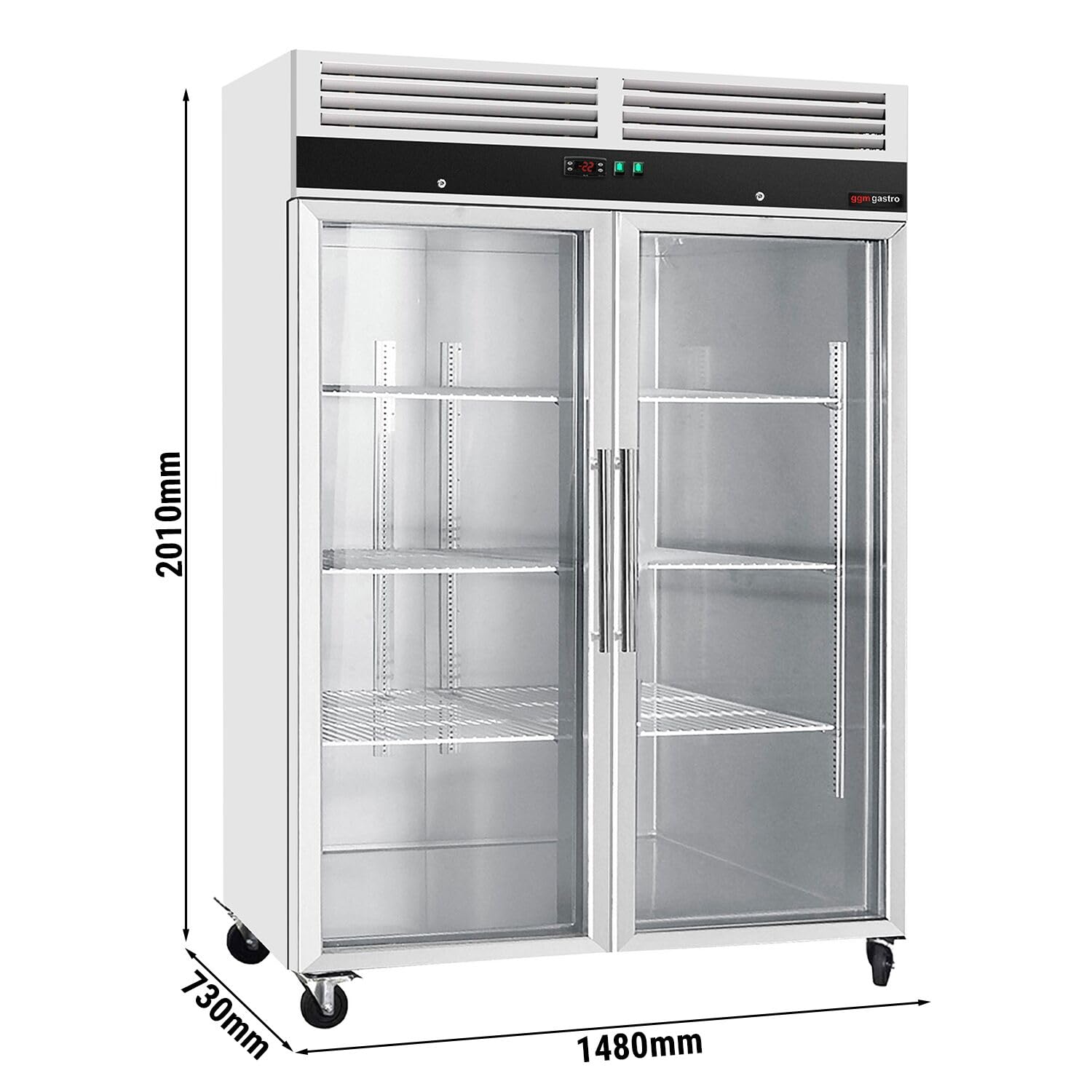 GGM Gastro Tiefkühlschrank ECO 1200L mit 2 Glastüren