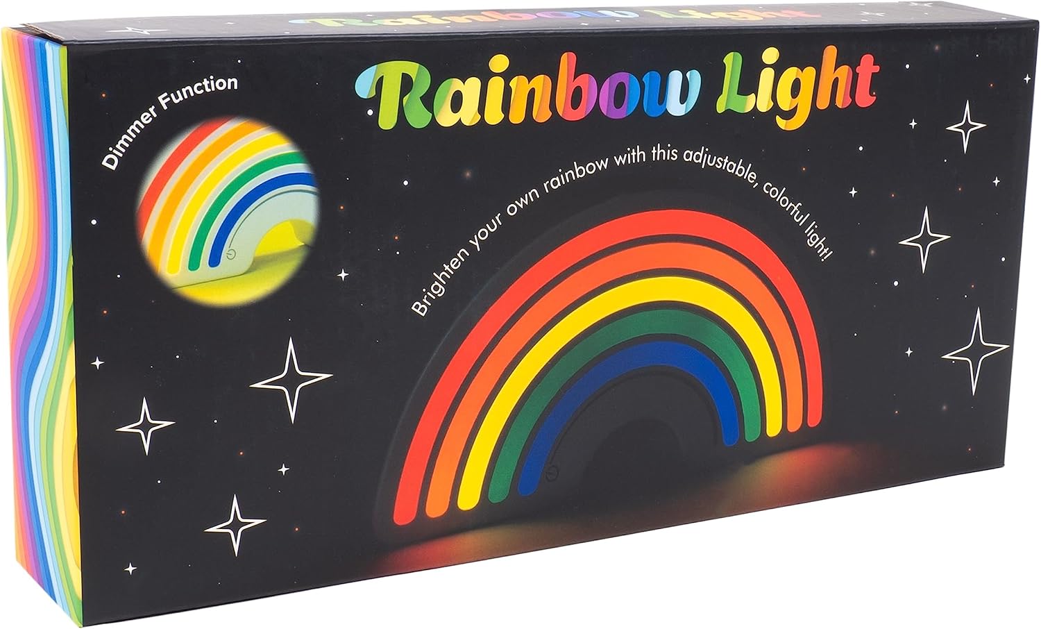 Fizz Creations Rainbow Dimmer Mood Light. Multi Coloured with Dimmable Scale Feature. Powered by USB with Touch Dimmer. Bedroom Night Light. 1m USB Cable Included. Novelty Lighting Night Light.