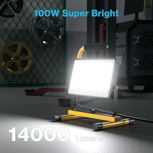 Miniatura 2 de Olafus Luz de trabajo LED de 50 W, 5000 lúmenes, 2 modos de brillo, luz de trabajo ajustable de 500 W, equivalente a 6000 K, luz de trabajo