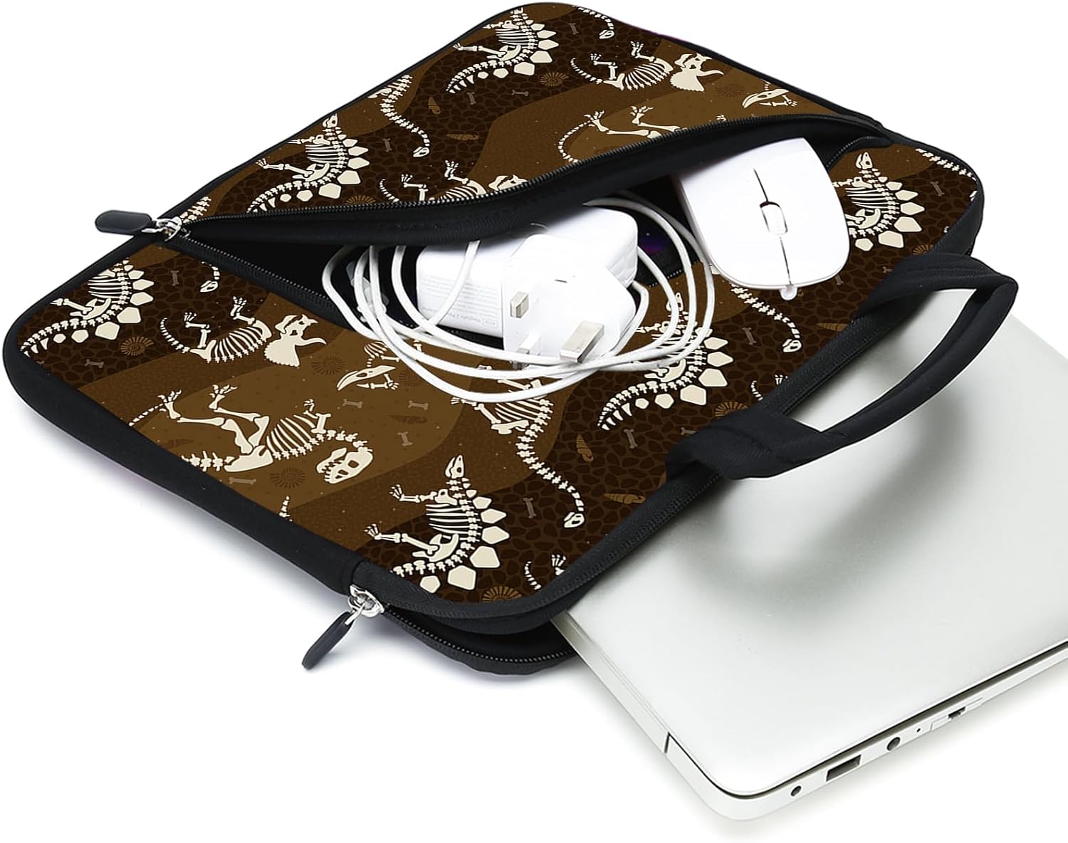 Laptop Sleeves 14 15 15.4 15.6 Chromebook Case Notebook Sleeve PC Messenger Bag Tablet Case Neoprene Handle Sleeve for Men Women, Two Pockets (KLHS) - Image 3