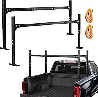 LMYYGOO Adjustable Truck Ladder Rack - Universal Trailer Rack, 800LB Aluminum Capacity, Width/Height Adjustable for Ladders, Kayaks, Lumber