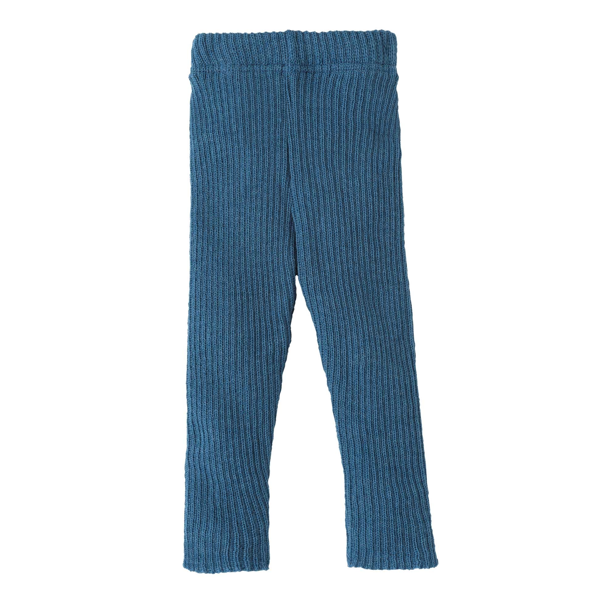Knitted Leggings Baby & Children - 100% Organic Merino - Breathable, Warm & Soft - Unisex Size 62 - 140 - Sustainable & Fair Stretchy - Made in Germany, pigeon blue, 74/80 cm