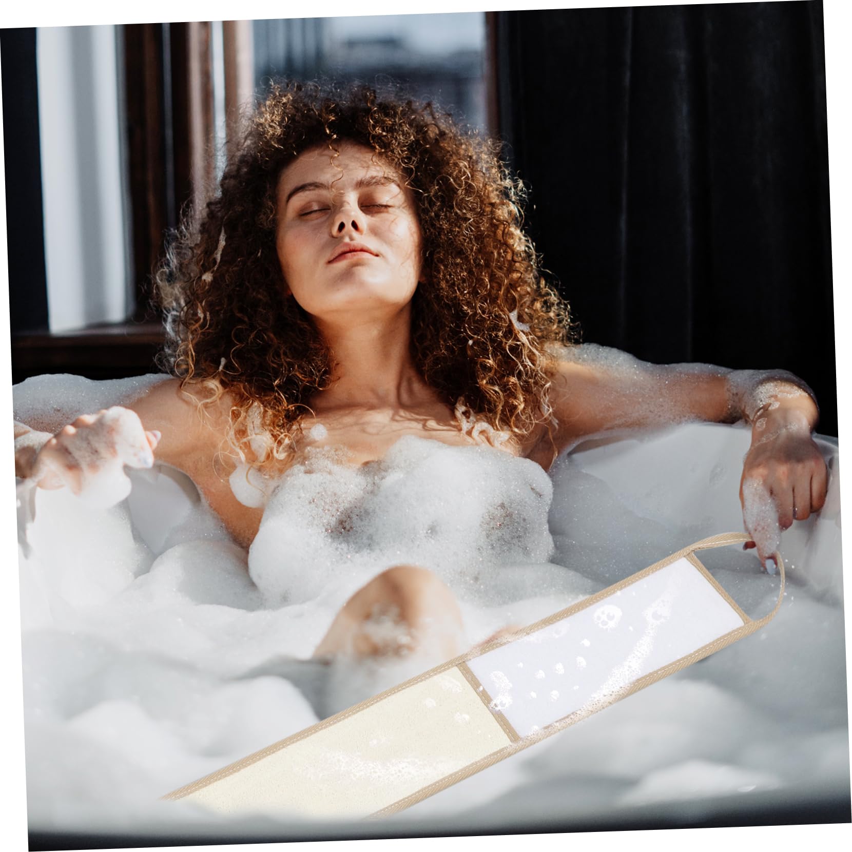 OUNONA Loofah Back Scrubber Long Dual Sided Exfoliator Bathing Washcloth with Strong Decontamination for Cleaning for Shower Use and Reaching Your Back