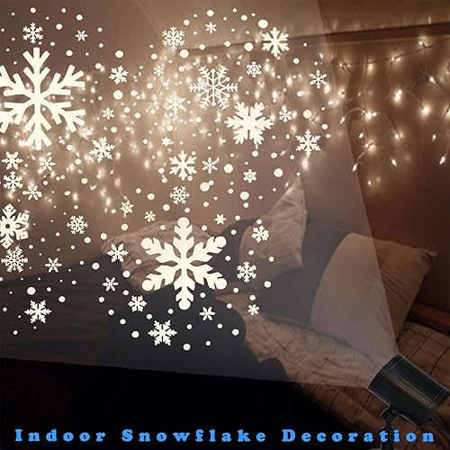 Miniatura 3 de RTOSY Proyector de copo de nieve de Navidad, luces LED impermeables para decoración de paisaje de copo de nieve para Navidad, fiestas, jardín, patio