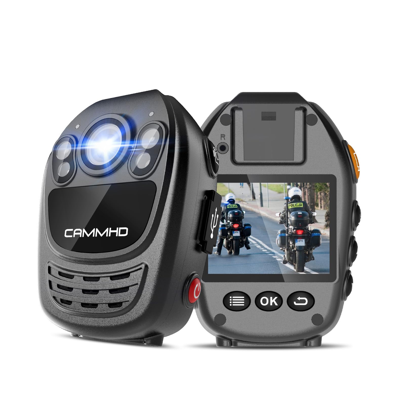CAMMHD 1440P Body Cam 3500mAh 10-12 ore Registrazione video Visione notturna a infrarossi
