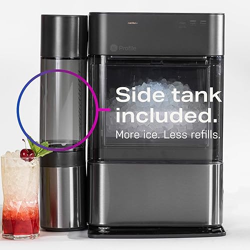 Vista 17 de GE Profile Opal 2.0 - Máquina de hielo nugget para la encimera, con depósito lateral, máquina de hielo con conectividad WiFi, esenciales de cocina