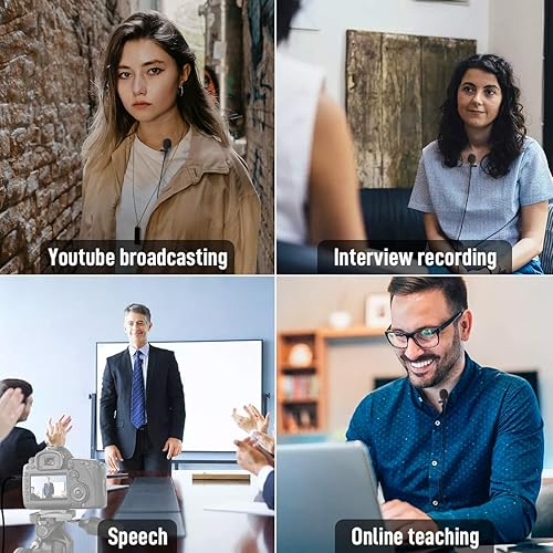 Miniatura 5 de SYNCO Micrófono Lavalier para DSLR, Lav S8 Micrófono de solapa para iPhone Cámara PC Android Reducción de ruido Auto-Emparejamiento Omnidireccional