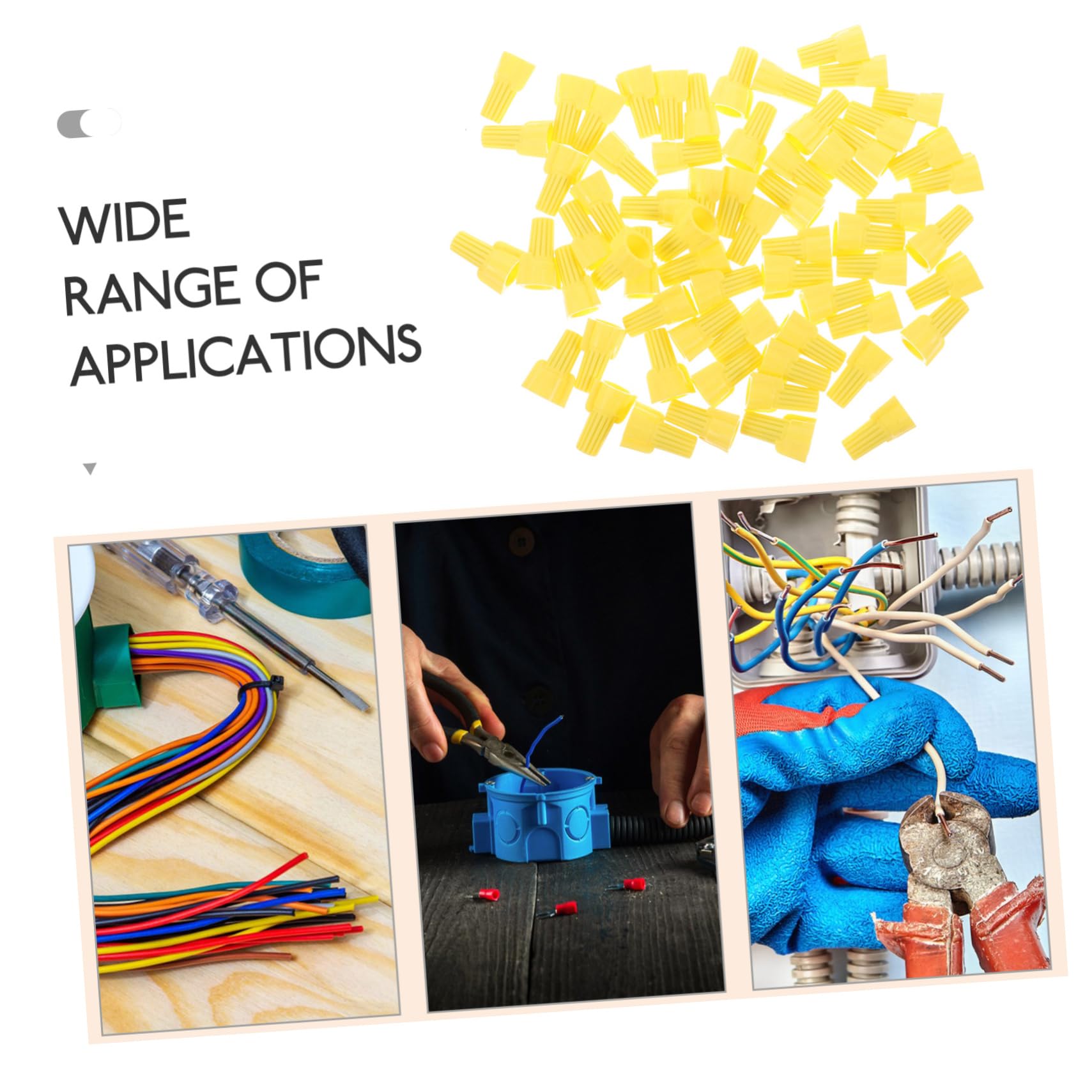 FUNOMOCYA 100pcs Crimping Cap Nuts Kit Wire Connectors Automotive Wire Terminals Wire Terminal Connectors Nut Wire Terminals Screw Terminals Spring Pp Wire Cap to Rotate