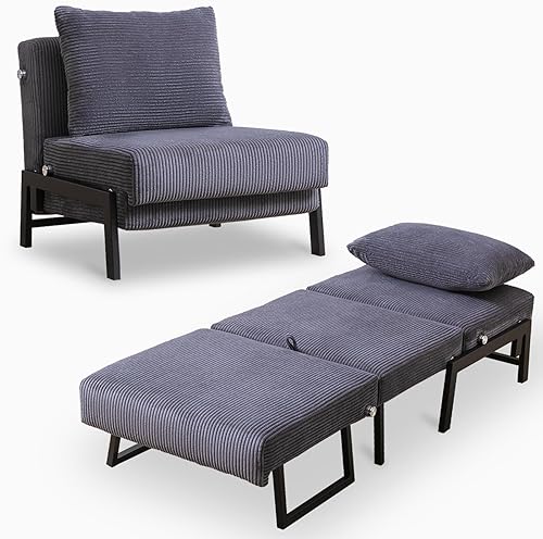 Vista 4 de PUREMIND Silla plegable – Diseño 2 en 1, sofá cama plegable convertible, cama plegable con respaldo ajustable, cama otomana moderna con espuma