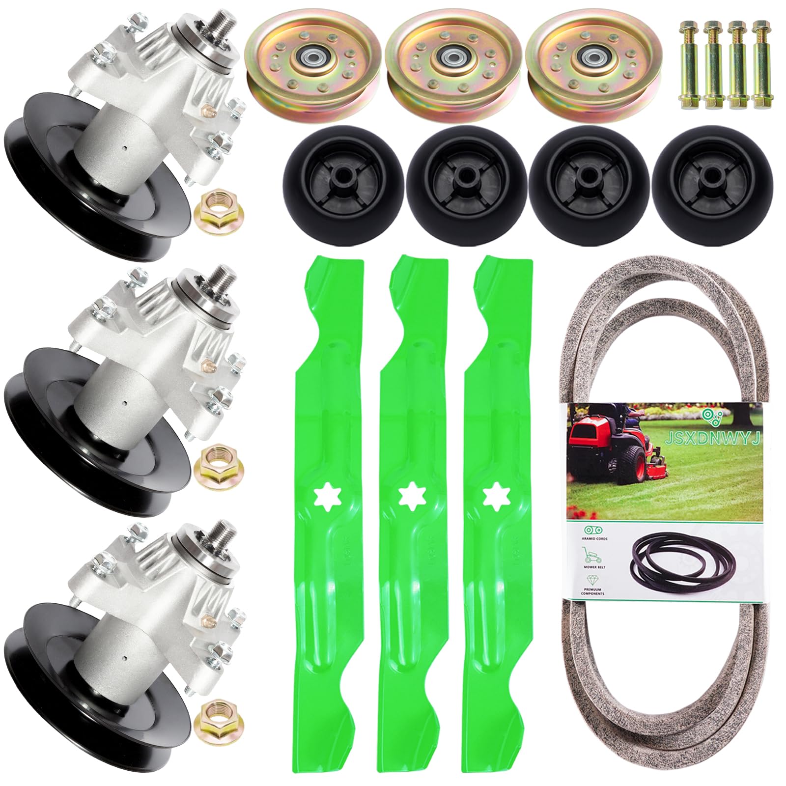 Kit de reconstrucción de cubierta para Cub Ca det RZT-50 MTD ZT-50, 618-04126 husillo (paquete de 3)/490-110-C123 hoja (paquete de 3)/754-04044 Be LT (1 paquete)/956-04129 lt. Dler (paquete de 3