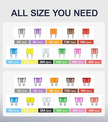 Miniatura 6 de JOREST Kit surtido de 30 fusibles de automóvil mini y estándar, 15 fusibles de hoja mini para automóvil + 15 fusibles automáticos estándar, para