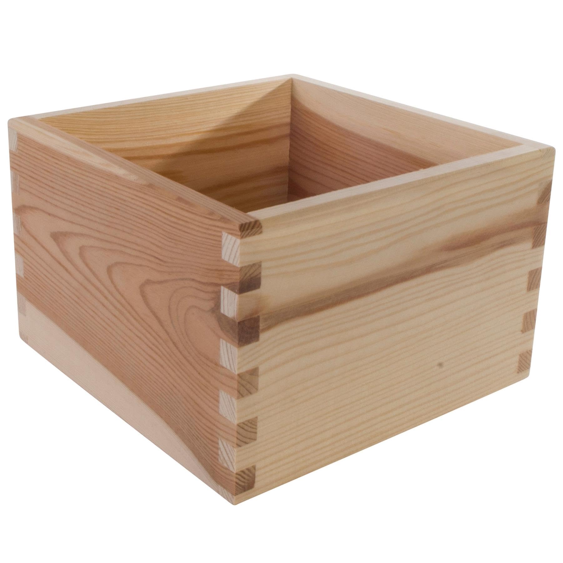 WooDeeDoo Square Wooden Storage Box – Unfinished Pine Open Top Container for Multipurpose Use Craft Tools Planters Shelf Display or DIY Organisation Crate Bin – 17 x 17 x 11 cm